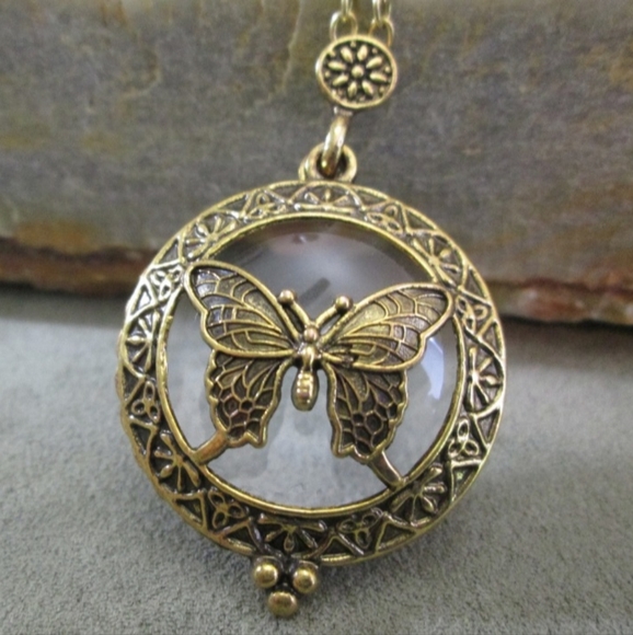Magnify Glass Butterfly Necklace - Picture 6 of 13